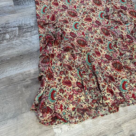 Y2K Ruffle Floral Midi Skirt // Chaps M NWT - Picture 2 of 7